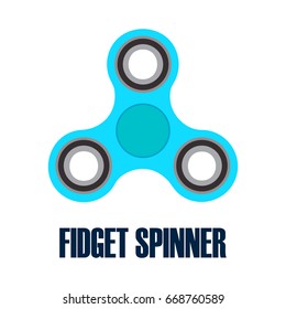 Hand spinner vector illustration. Fidget spinner, stress relieving toy. Flat style.