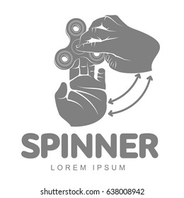 Hand spinner vector logo template for your design. Hand spinner tricks badges, labels, banners, advertisements, brochures, business templates. Vector illustration isolated on white background