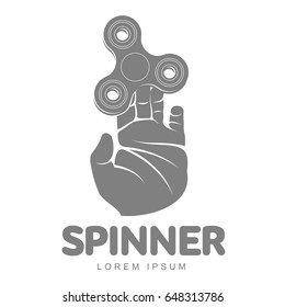 Hand spinner vector logo template for your design. Hand spinner tricks badges, labels, banners, advertisements, brochures, business templates. Vector illustration isolated on white background
