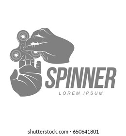 Hand spinner vector logo template for your design. Hand spinner tricks badges, labels, banners, advertisements, brochures, business templates. Vector illustration isolated on white background