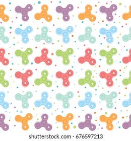 Hand spinners seamless pattern on white background