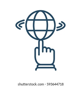 Hand Spinning Globe Vector Icon