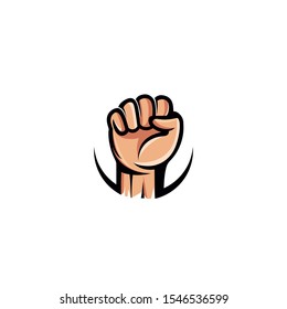 Hand spirit punch logo vector design template, hand vector illustration