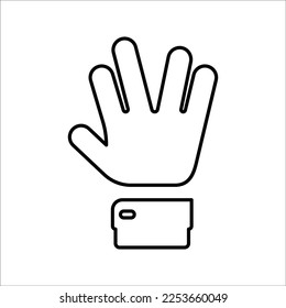 Hand spock Icon in Line Style