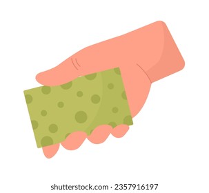 Hand With Sponge Vector Illustration