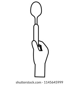 hand with spoon cutlery