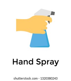 Hand spray bottle flat icon 