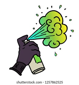 hand with a spray can