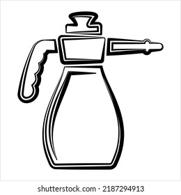 Hand Sprayer Bottle Icon, Squirt, Spray, Mist, Fluid, Home Garden Bottle Icon Vector Art Illustration