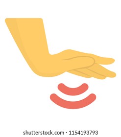 
Hand spreaded over heat waves to note the process of steaming  
