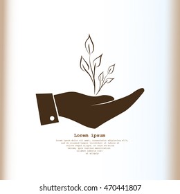 Hand with sprout icon