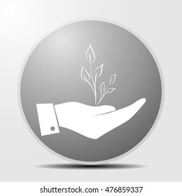 Hand with sprout icon