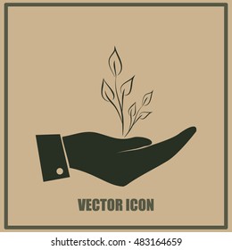 Hand with sprout icon