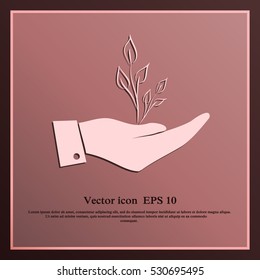 Hand with sprout icon