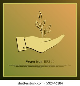 Hand with sprout icon