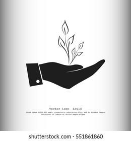 Hand with sprout icon