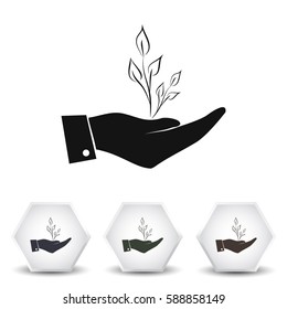 Hand with sprout icon