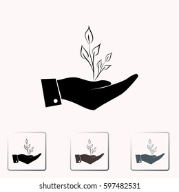 Hand with sprout icon