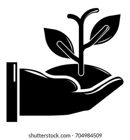 Hand sprout icon. Simple illustration of hand sprout vector icon for web