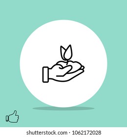 hand sprout line icon vector
