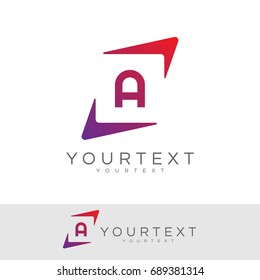 hand square initial Letter A Logo design