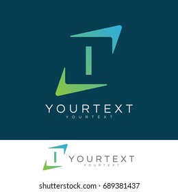 hand square initial Letter I Logo design