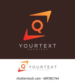hand square initial Letter Q Logo design