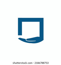 hand square logo design template. hand square vector icon illustration
