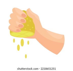 Hand-squeeze-Zitronenflache Illustration