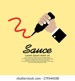 Hand Squeezing A Sauce Bottle