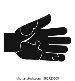 Hand with stains icon. Simple illustration of hand with stains vector icon for web