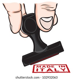Hand and stamp Made in Italy