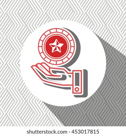 hand and star blue isolated icon design, vector illustration  graphic 