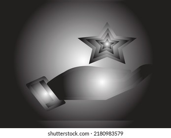 hand with star Filled Icon ruhul.eps