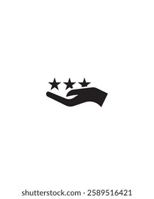 hand in star icon, vector best flat icon.