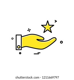 hand star icon vector design