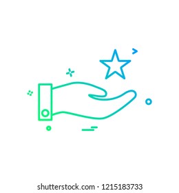 hand star icon vector design