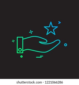 hand star icon vector design