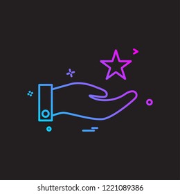 hand star icon vector design