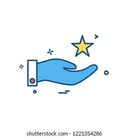 hand star icon vector design