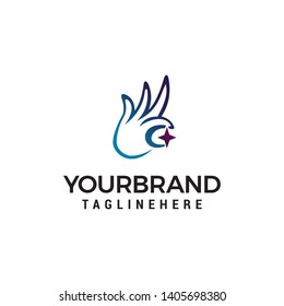 hand star logo design concept template vector