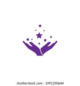 Hand and star logo illustration vector design