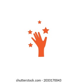 Diseño vectorial de ilustración de logotipo de mano y estrella