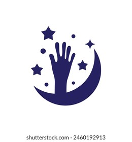 Hand and star logo illustration vector design