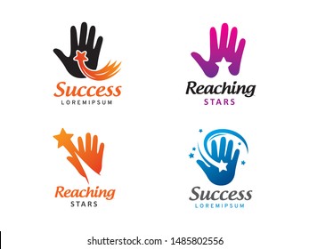 Hand and Star logo symbol or icon template