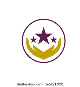 Hand star logo vector modern template