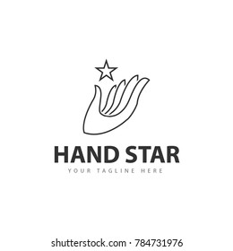 Hand Star Logo Vector Template Design