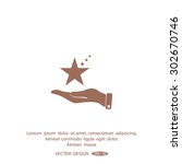 hand and star vector icon
