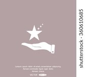 hand and star vector icon