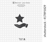 hand and star vector icon